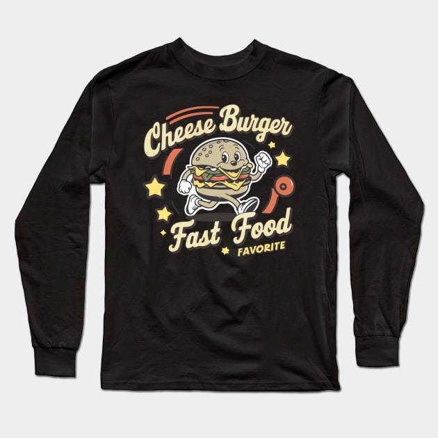 Cheese Burger Fast Food Favorite Long Sleeve T-Shirt by Moulezitouna